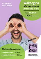 Pracownik produkcji (k/m) bez znajomości języka. Oferta dla uczniów/studentów.