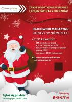 !! Pracownik magazynu odzieży (k/m) – Niemcy – praca do 23.12.2021 i Święta w domu! Premia 150 €!