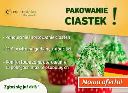 Pracownik produkcji (k/m) - pakowanie ciastek - Niemcy