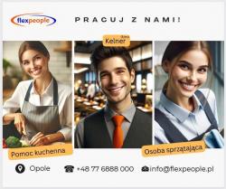 Pracownicy restauracji – różne stanowiska – Kelner/Pomoc kuchenna/Sprzątanie (k/m)